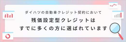 ダイハツの自動車クレジット契約において残価設定型クレジットはすでに多くの方に選ばれています
