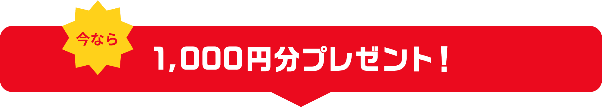 今なら1,000円分プレゼント!