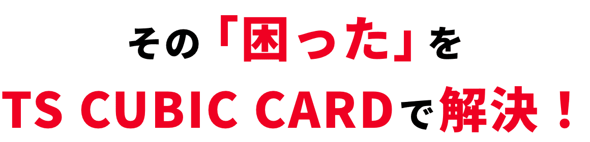 その「困った」をTS CUBIC CARDで解決！