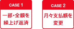 CASE1 一部・全額を繰り上げ返済 CASE2 月々支払額を変更