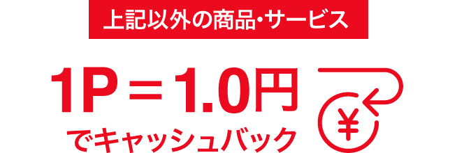 上記以外の商品・サービスのご利用　ポイント還元率